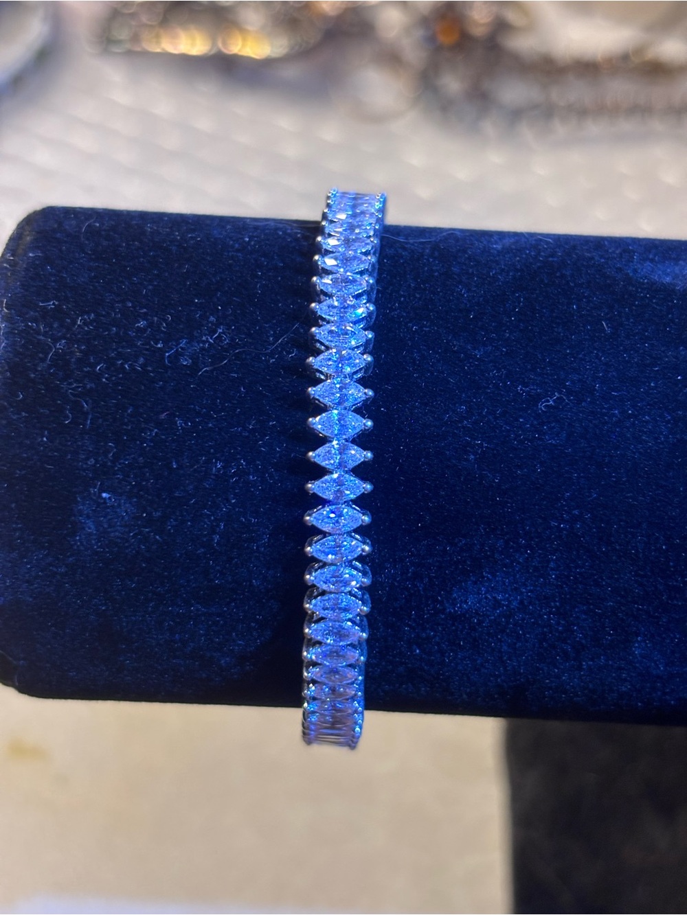 Vintage Tennis Bracelet, Marquis Shaped CZ